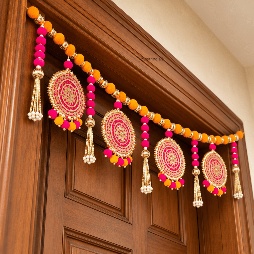 Kesari Orange & Pink Round Medallion Toran Bandhanwar