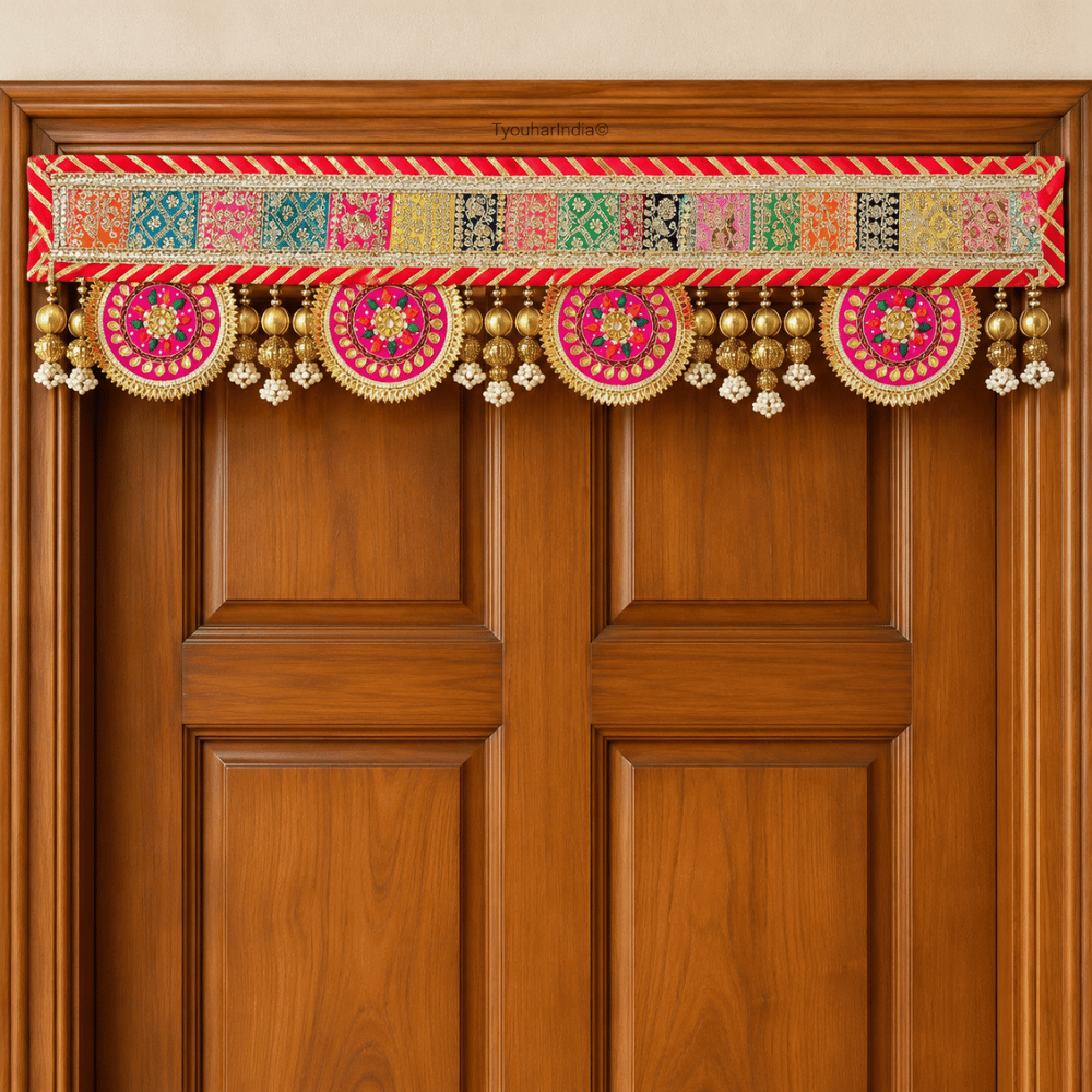 Multicolour Embroidered Patchwork Toran Bandhanwar