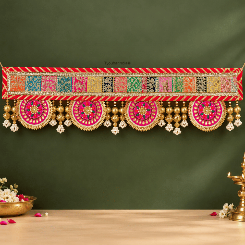 Multicolour Embroidered Patchwork Toran Bandhanwar