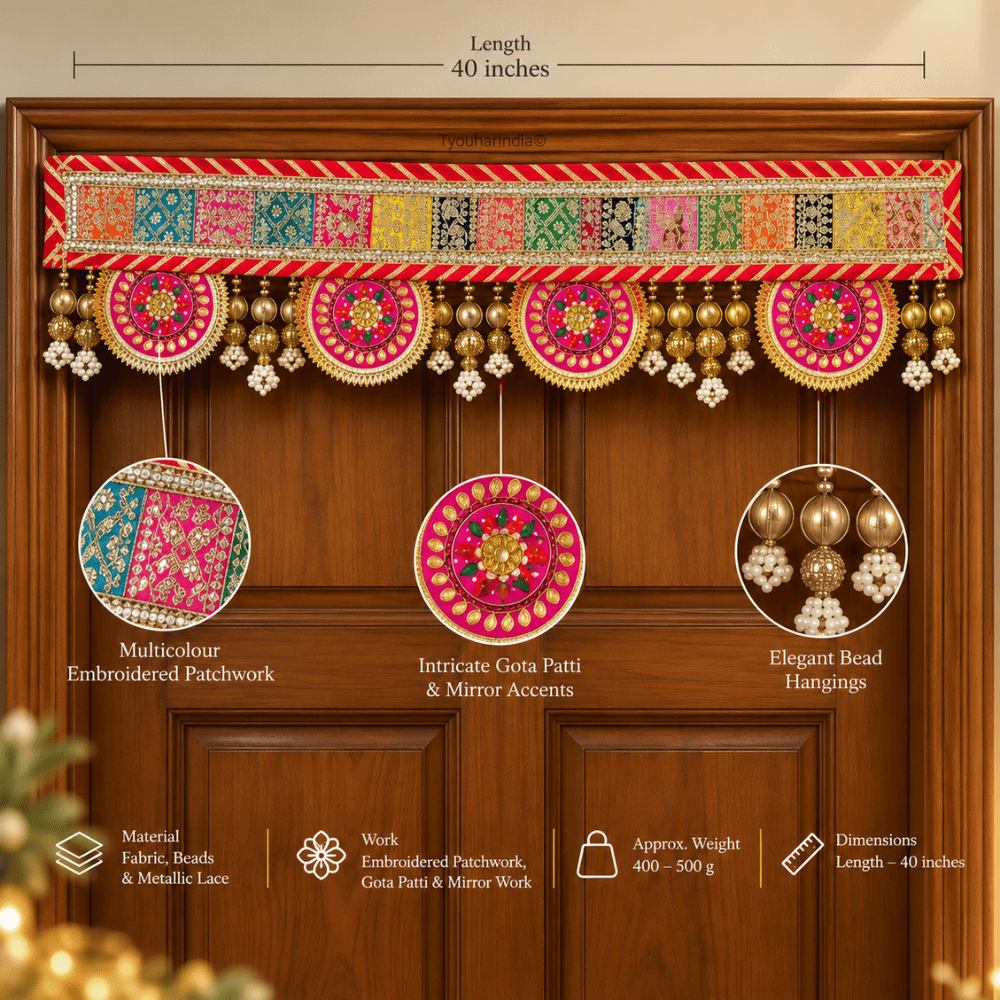 Multicolour Embroidered Patchwork Toran Bandhanwar