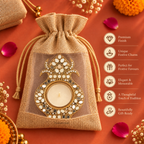 Rajsi Kalash Mirror Work Metal Diya Tea Light Candle Holder