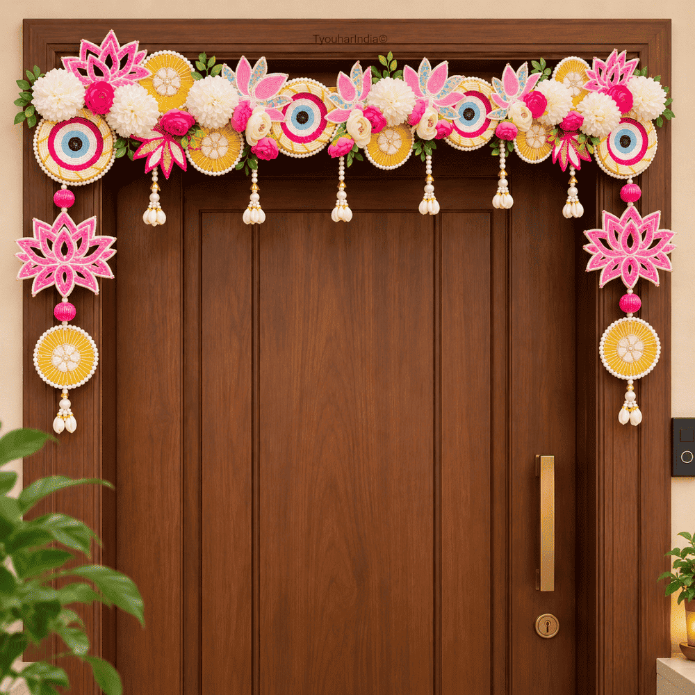 Multicolour Festive Blossom & Lotus Toran Bandhanwar