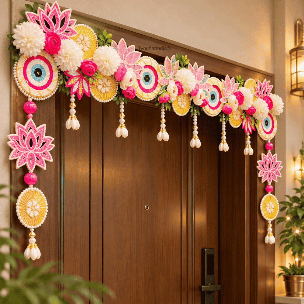 Multicolour Festive Blossom & Lotus Toran Bandhanwar