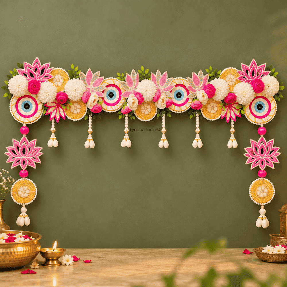 Multicolour Festive Blossom & Lotus Toran Bandhanwar