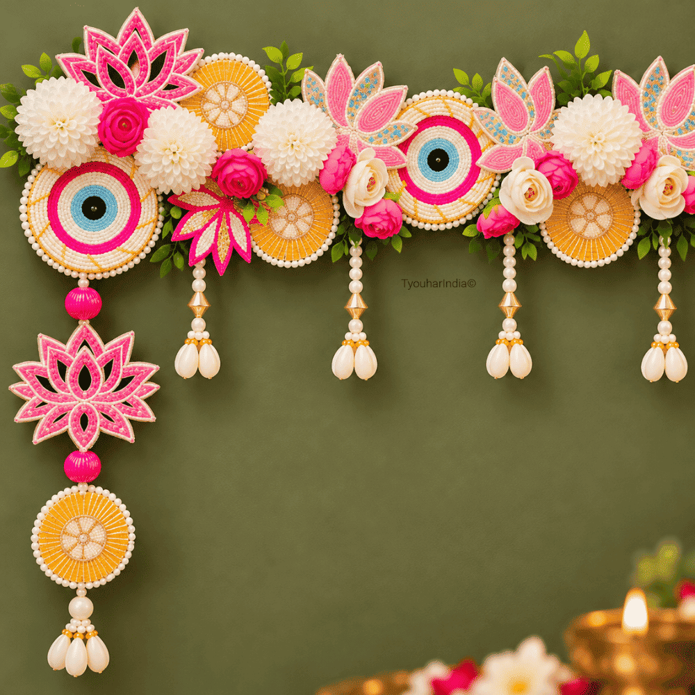 Multicolour Festive Blossom & Lotus Toran Bandhanwar