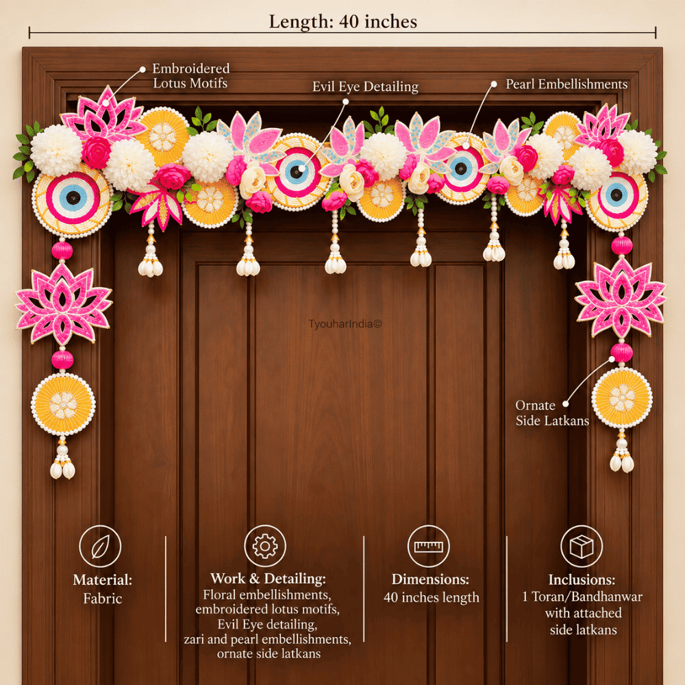Multicolour Festive Blossom & Lotus Toran Bandhanwar