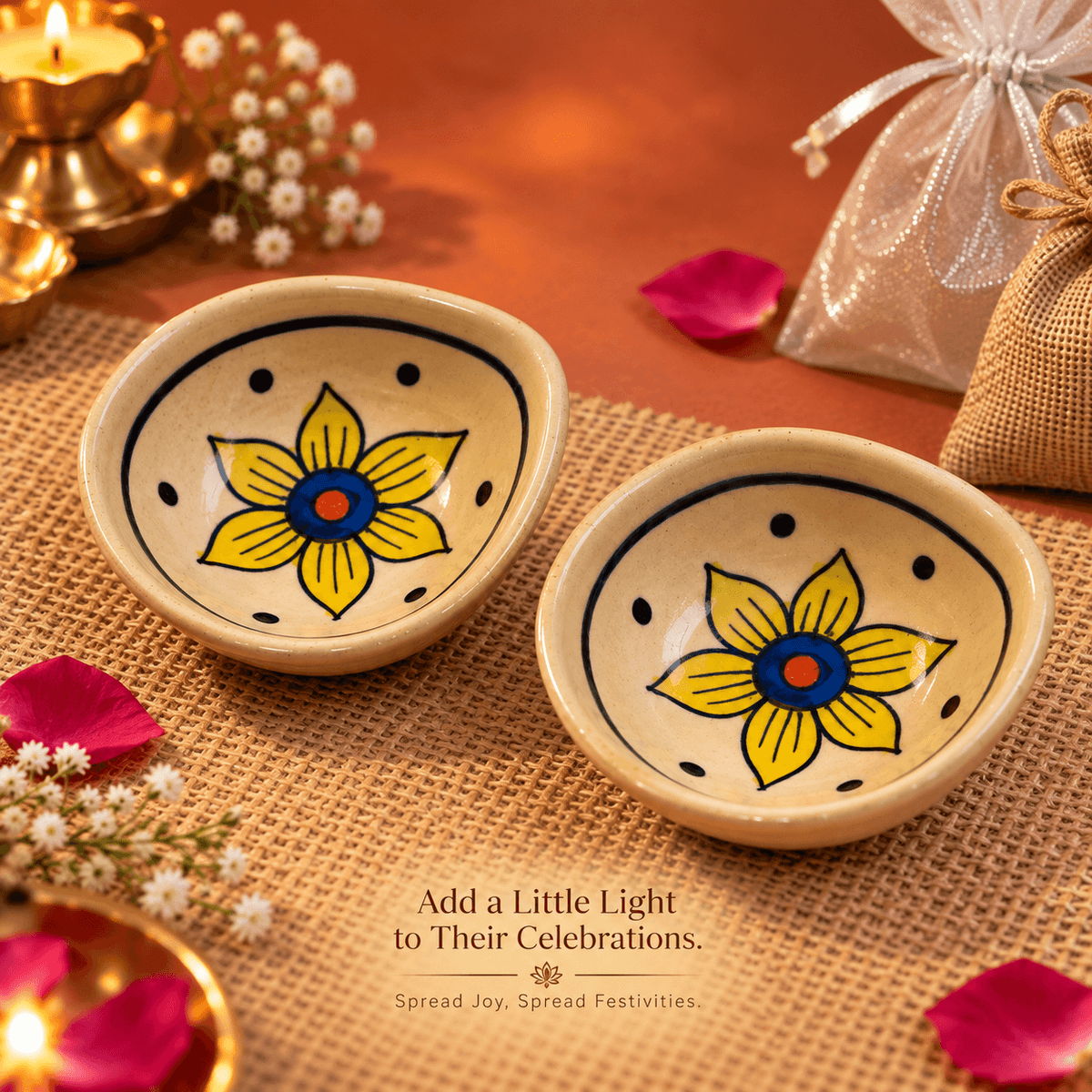 Ceramic Flower Diya