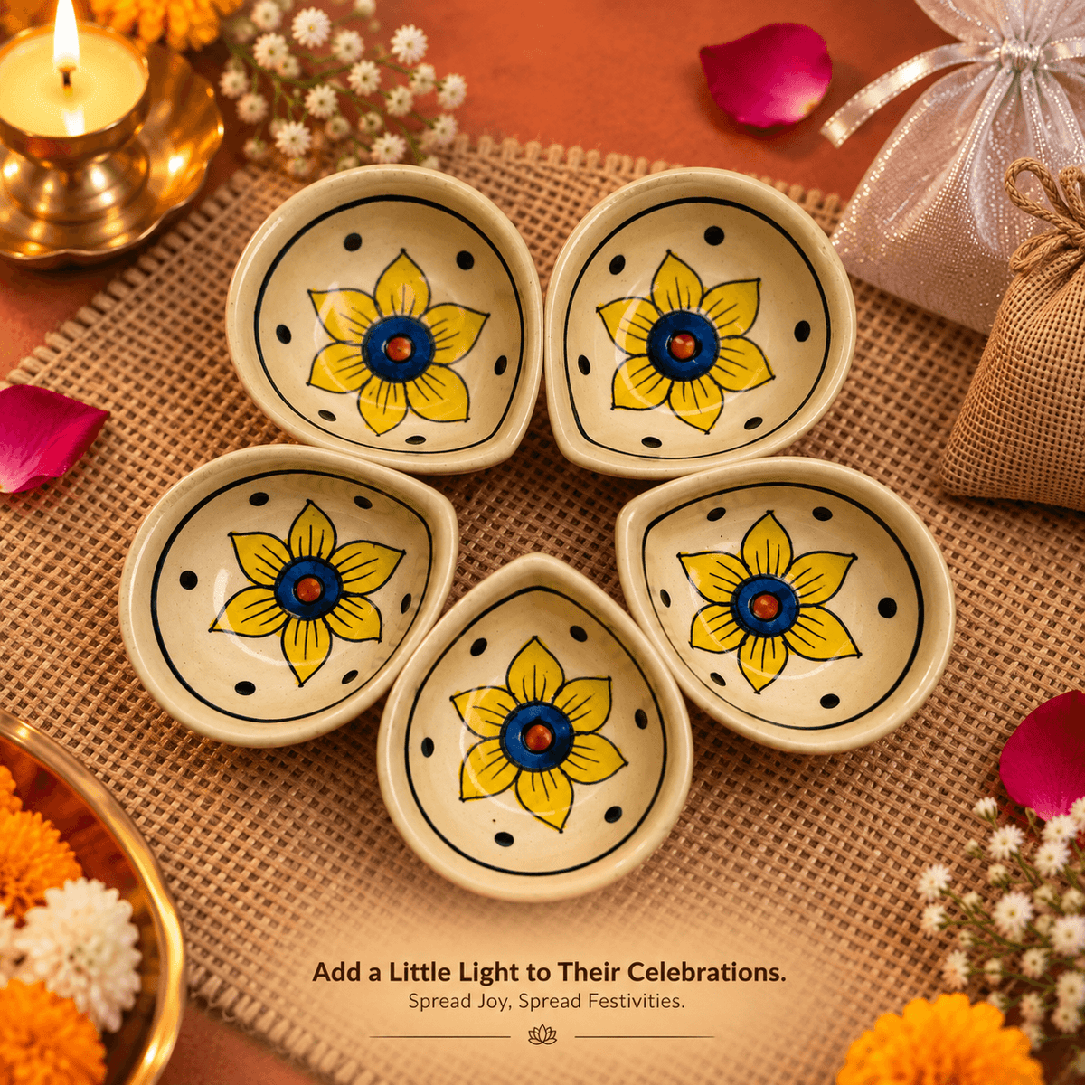 Ceramic Flower Diya