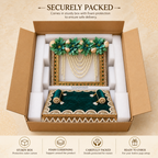 Emerald Green Pearl Singhasan Chowki Makhar