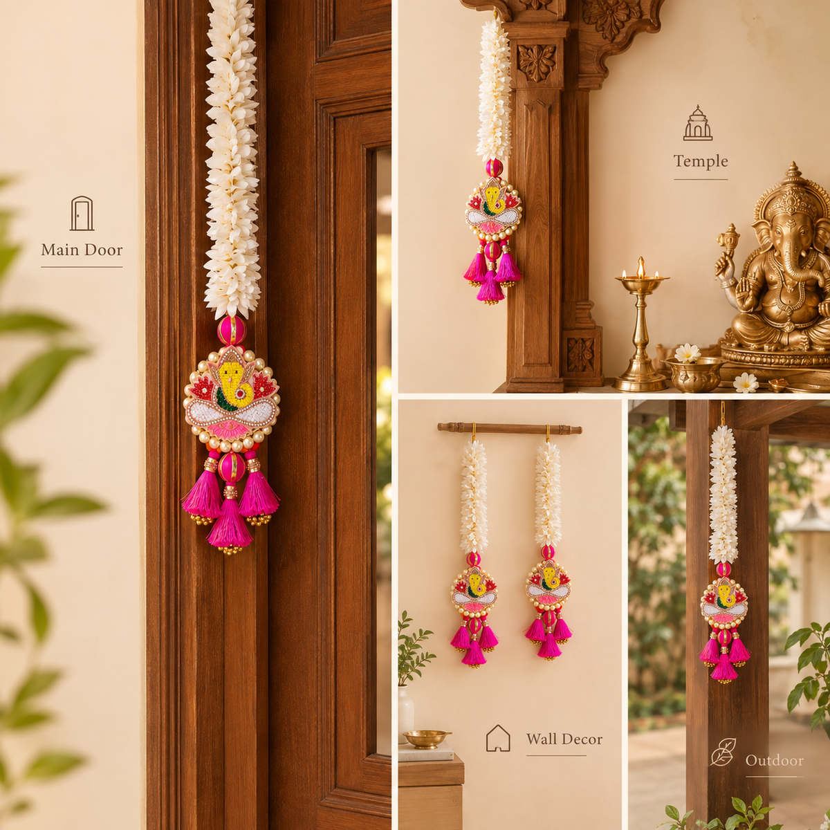 Handcrafted Ganesh Latkan Hanging for Door & Home Decoration