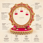 Fuchsia Golden Zari Singhasan Chowki Makhar