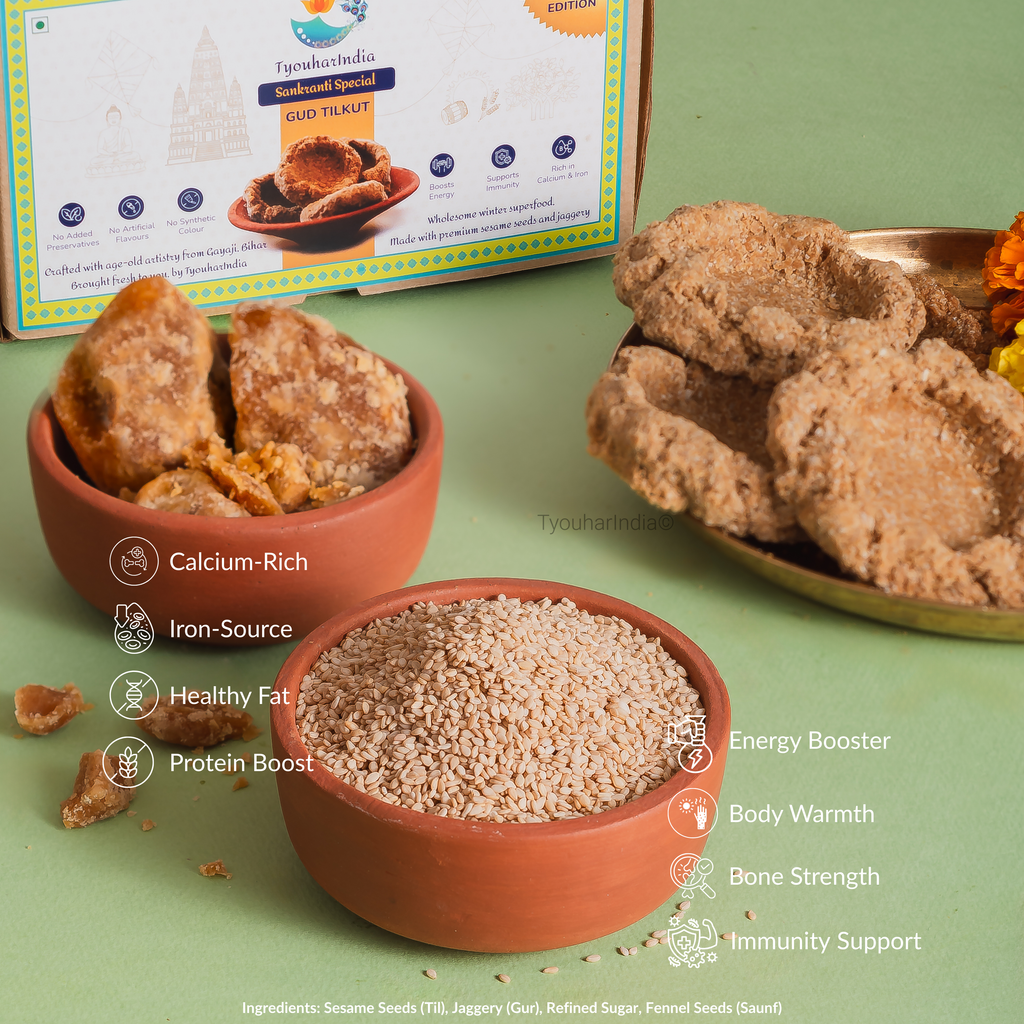 Sankranti Special Gur Tilkut from Gaya, Bihar – Authentic and Handcrafted Sesame & Jaggery Sweet | Gajak | Makar Sankranti Special