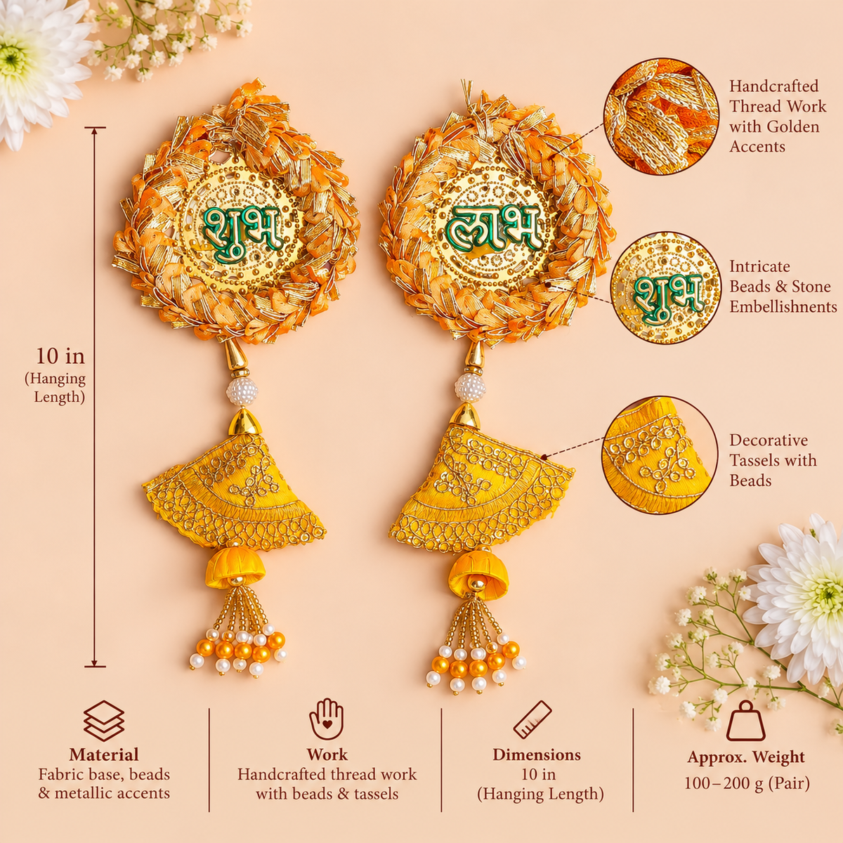 Traditional Shubh Labh Hanging with Decorative Tassels