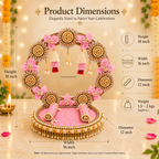 Ivory Pink Bloom Singhasan Chowki Makhar