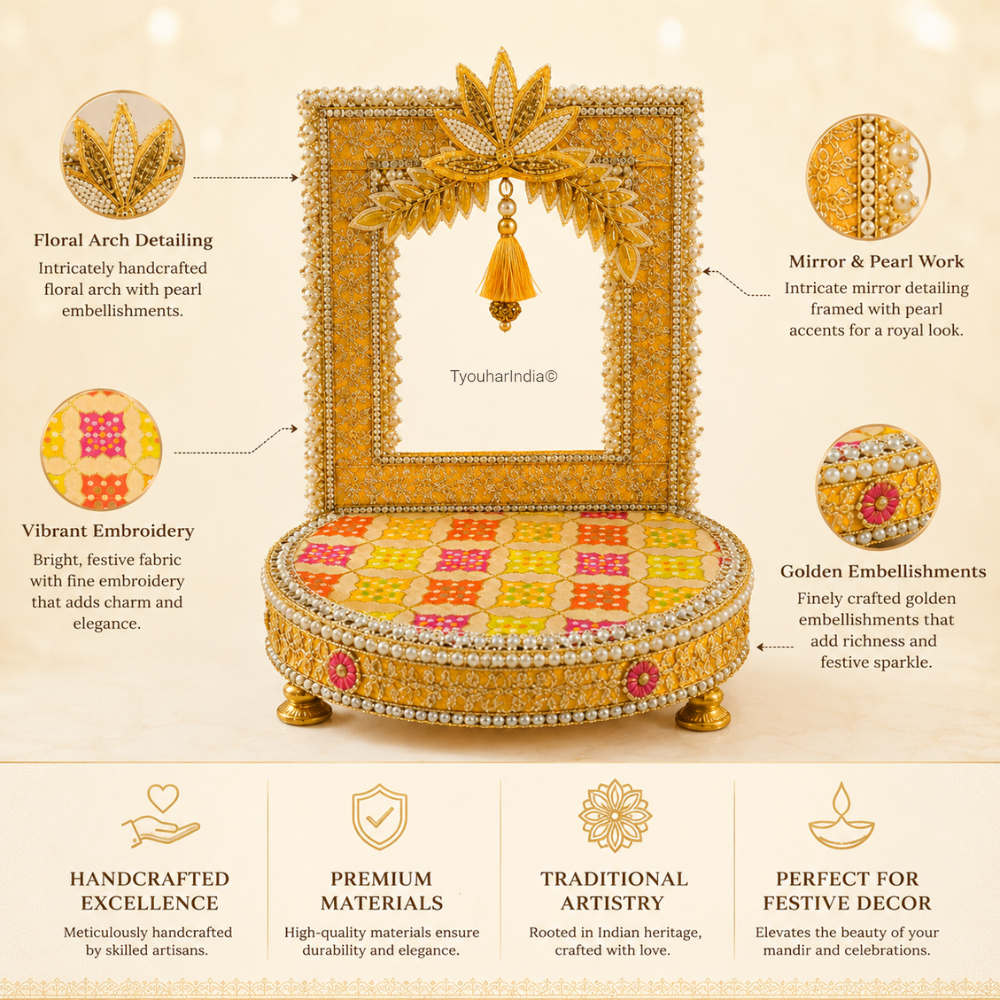Kesari Gulabi Utsav Singhasan Chowki Makhar