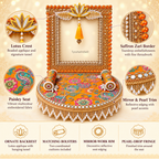 Kesari Gulabi Utsav Singhasan Chowki Makhar