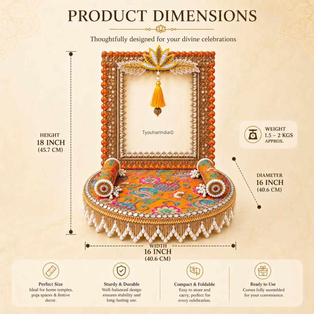 Kesari Gulabi Utsav Singhasan Chowki Makhar