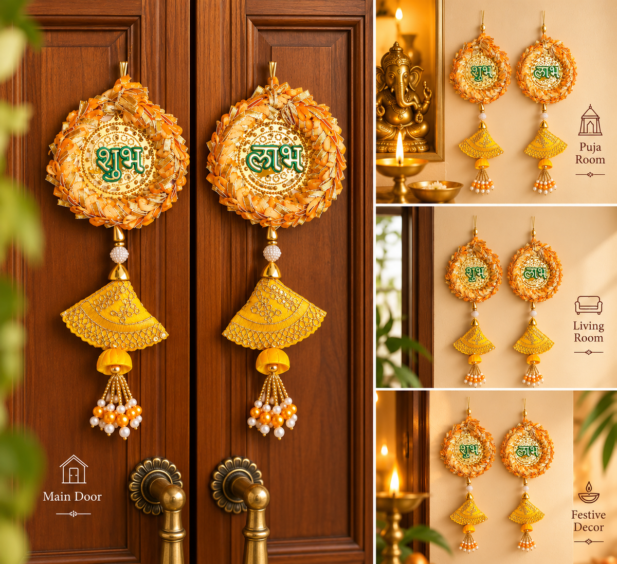 Traditional Shubh Labh Hanging with Decorative Tassels