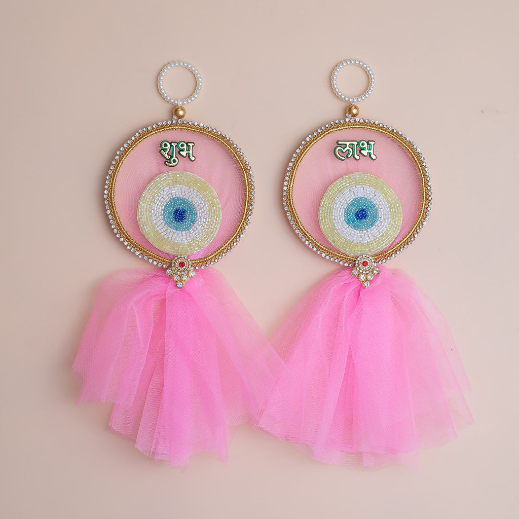 Evil Eye Shubh Labh with Net Tassels