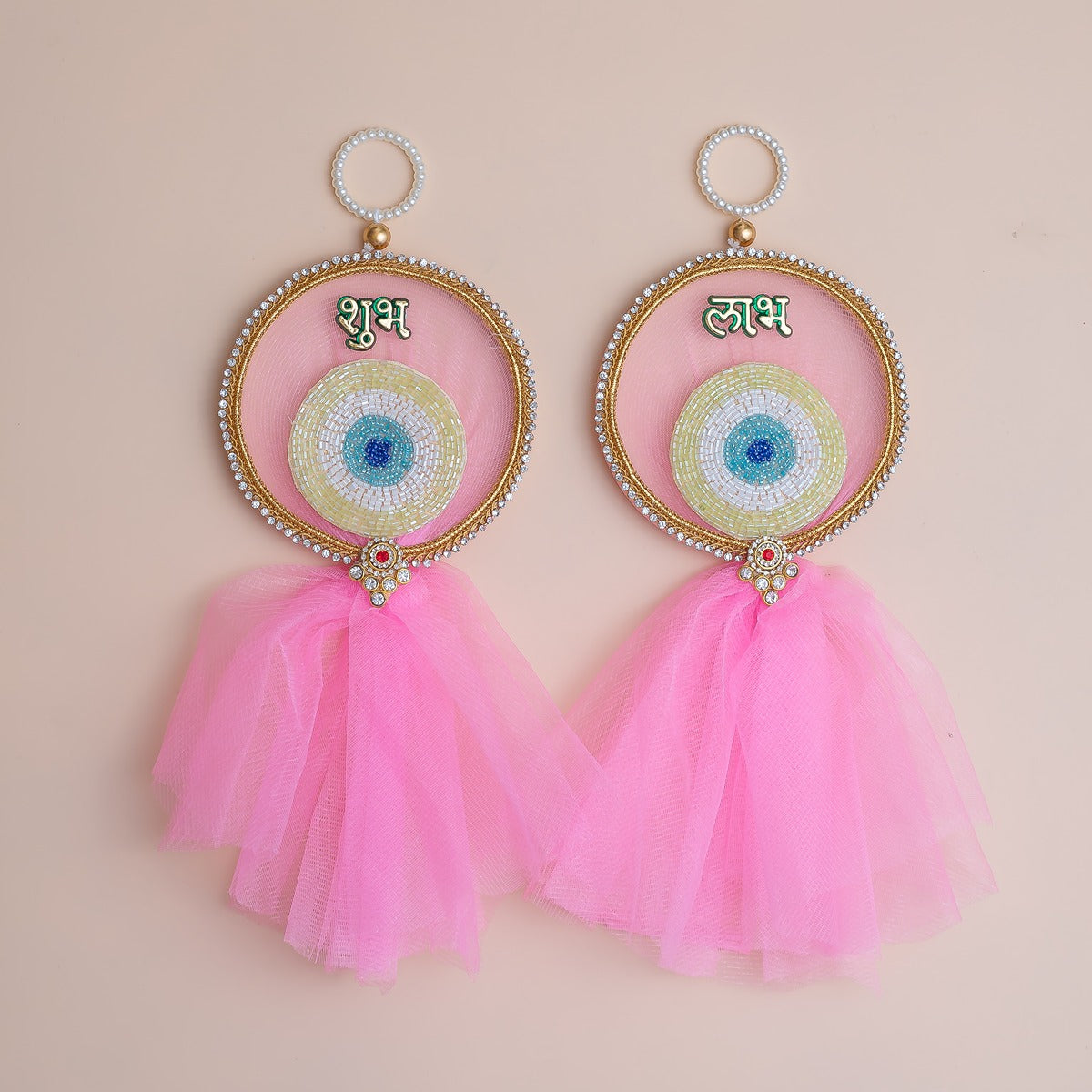 Evil Eye Shubh Labh with Net Tassels