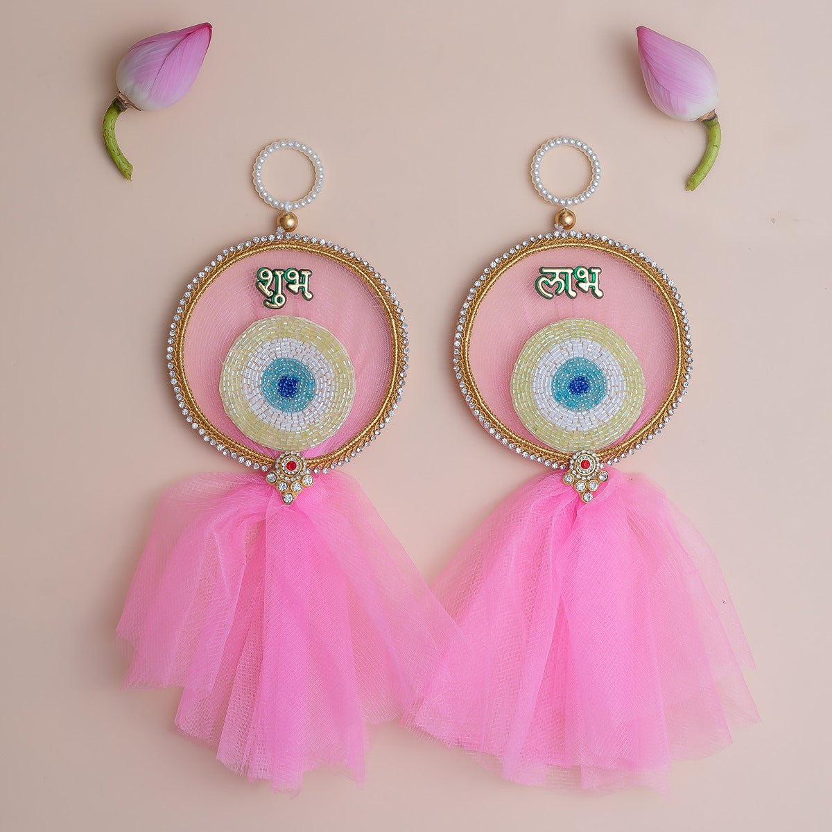 Evil Eye Shubh Labh with Net Tassels