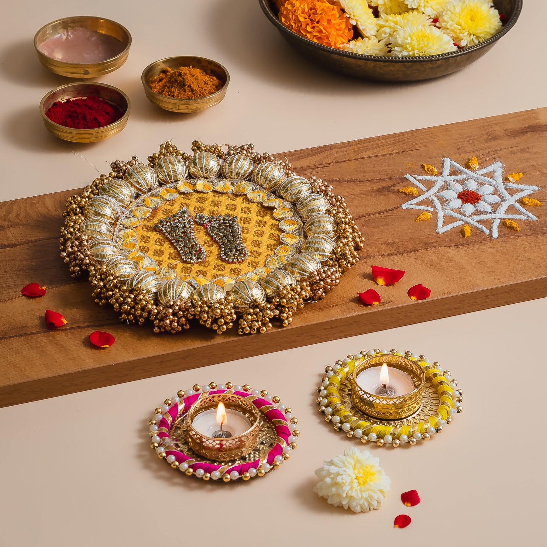 Handcrafted Lakshmi Charan Mat