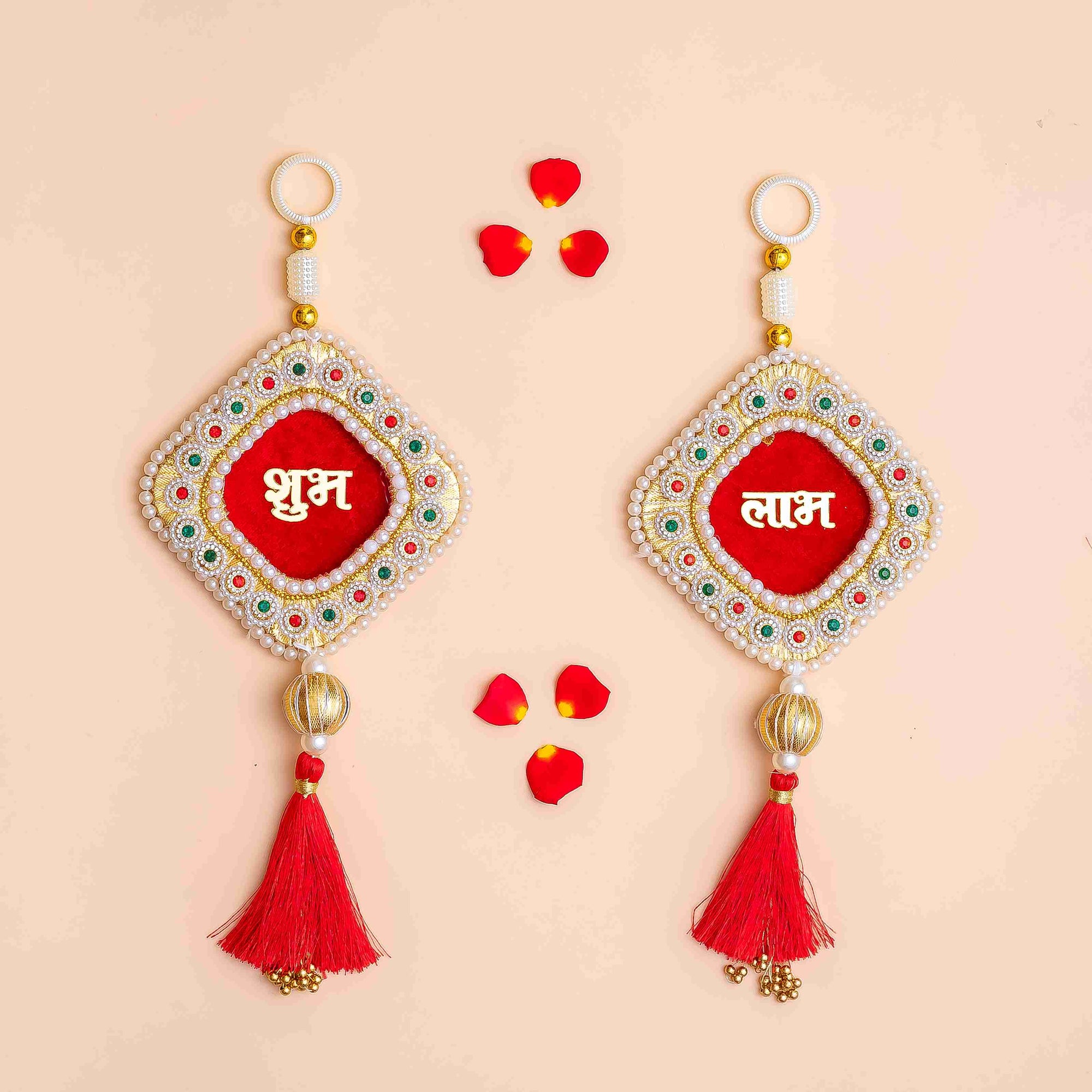Red Velvet Shubh Labh with Tassels