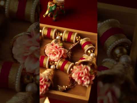 Handcrafted Golden Bell & Pink Floral Toran with Beaded Accents