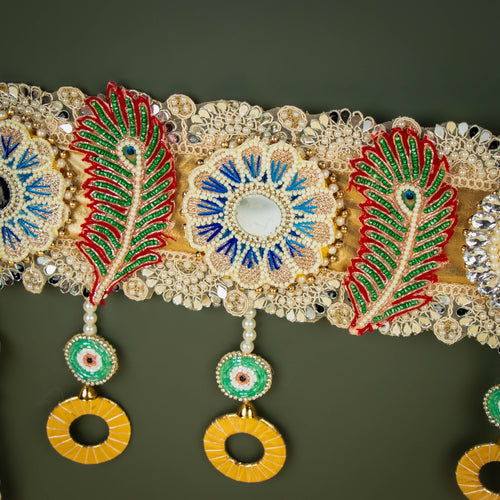 Handcrafted Heavy Stone Work & Embroidered Floral Toran