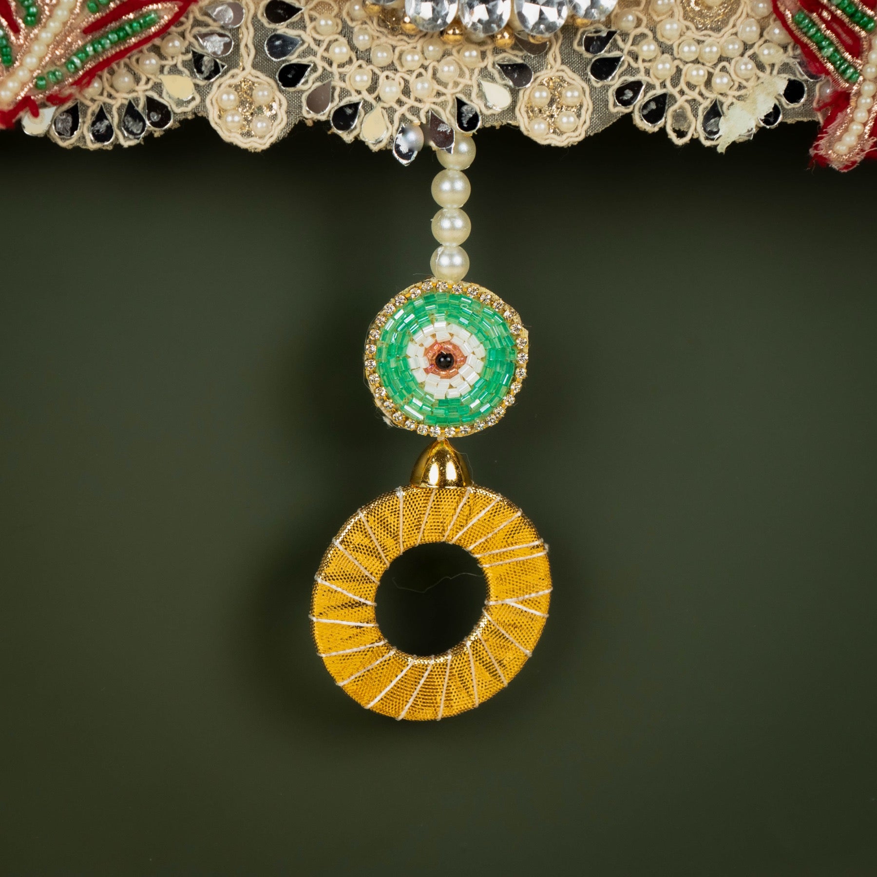Handcrafted Heavy Stone Work & Embroidered Floral Toran