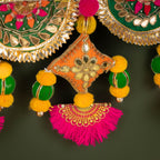 Handcrafted Multicolor Gota Patti & Fabric Cushion Toran with Tassels