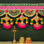 Handcrafted Multicolor Gota Patti & Fabric Cushion Toran with Tassels